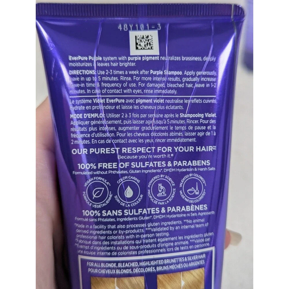L'Oreal Paris - Ever Pure Sulfate Free Purple Conditioner - 6.8 oz - 3 Pack